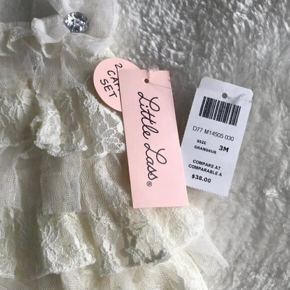 LITTLE Lass - NWT Laced 2 Piece beautiful dress - Picture 2 of 6